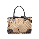 グッチ GGキャンバス スーキー トートバッグ ショルダーバッグ 2WAY 285730 ベージュ ブラウン キャンバス レザー レディース GUCCI 【中古】